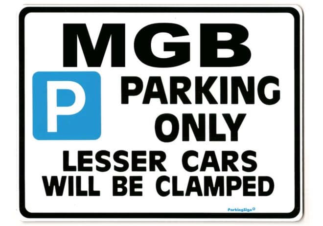 MGB Large Metal ParkingSign for roadster v8 gt