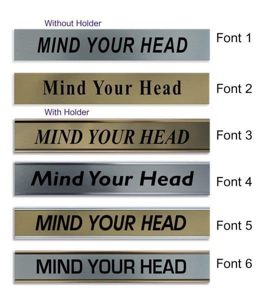Mind Your Head Door Nameplate | slide in or fixed room sign
