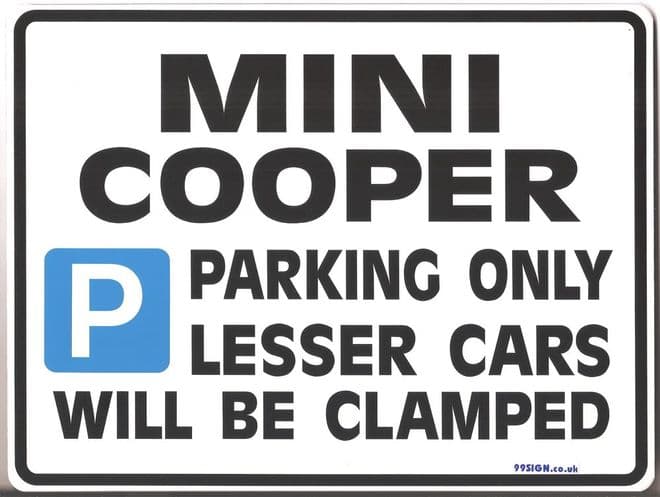 Mini Cooper Gift | Parking Sign