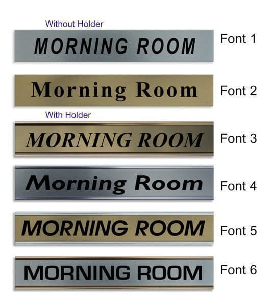 Morning Room Door Nameplate | slide in or fixed room sign