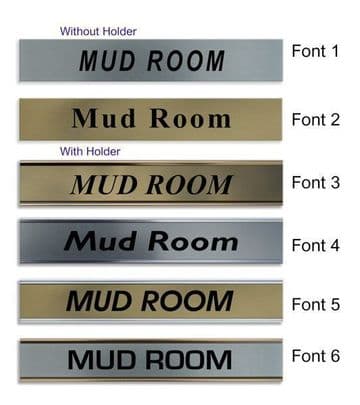 Mud Room Door Nameplate | slide in or fixed room sign