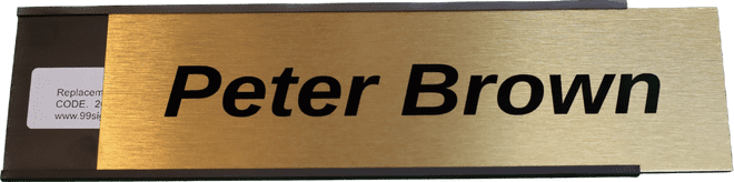Name Plate Replacement insert - slide in Sign holder -Gold colour Code 200-57-1