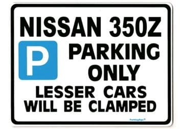 Nissan 350z Large metal ParkingSign for 350 z gift