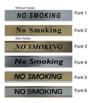 No Smoking Door Nameplate | slide in or fixed room sign