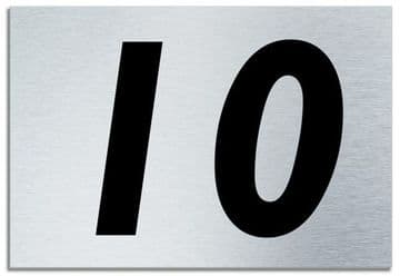 Number 10 Contemporary House Plaque | Brusher Aluminium modern door sign