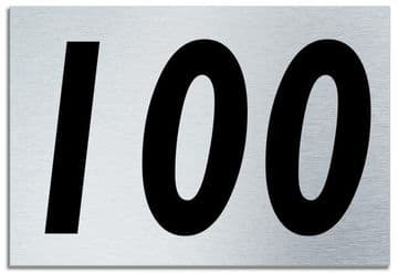 Number 100 Contemporary House Plaque | Brusher Aluminium modern door sign