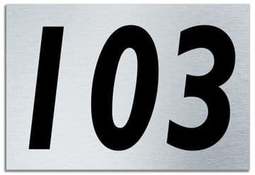 Number 103 Contemporary House Plaque | Brusher Aluminium modern door sign