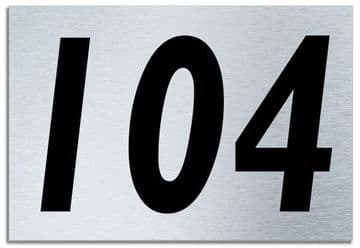 Number 104 Contemporary House Plaque | Brusher Aluminium modern door sign