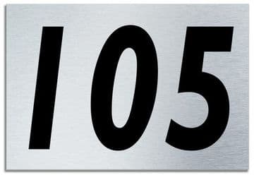Number 105 Contemporary House Plaque | Brusher Aluminium modern door sign