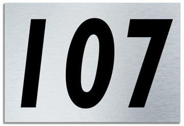 Number 107 Contemporary House Plaque | Brusher Aluminium modern door sign