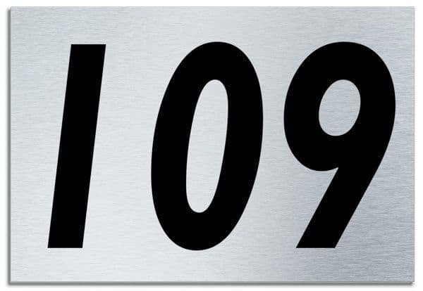 Number 109 Contemporary House Plaque | Brusher Aluminium modern door sign