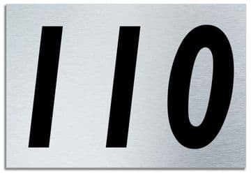 Number 110 Contemporary House Plaque | Brusher Aluminium modern door sign