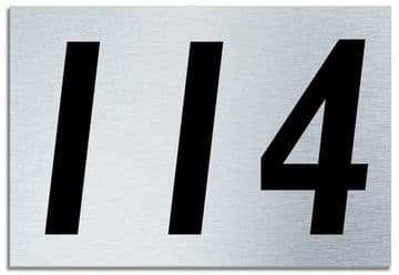 Number 114 Contemporary House Plaque | Brusher Aluminium modern door sign