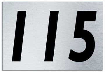Number 115 Contemporary House Plaque | Brusher Aluminium modern door sign
