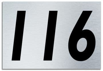 Number 116 Contemporary House Plaque | Brusher Aluminium modern door sign