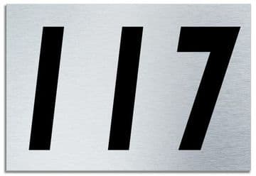 Number 117 Contemporary House Plaque | Brusher Aluminium modern door sign