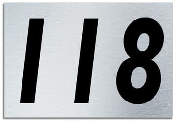 Number 118 Contemporary House Plaque | Brusher Aluminium modern door sign