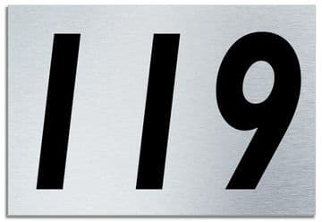 Number 119 Contemporary House Plaque | Brusher Aluminium modern door sign