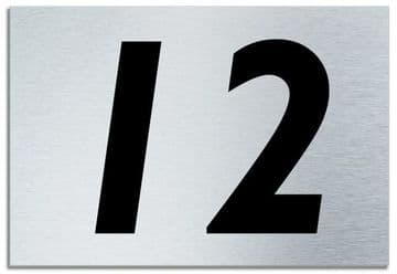 Number 12 Contemporary House Plaque | Brusher Aluminium modern door sign