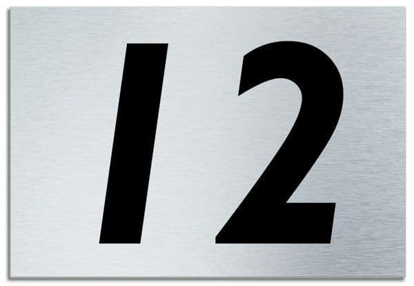Number 12 Contemporary House Plaque | Brusher Aluminium modern door sign