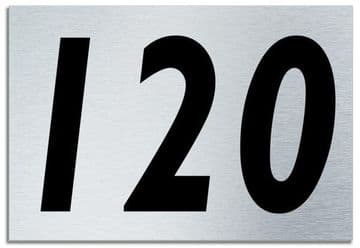 Number 120 Contemporary House Plaque | Brusher Aluminium modern door sign