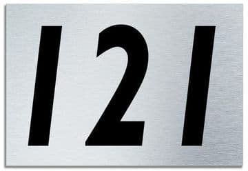 Number 121 Contemporary House Plaque | Brusher Aluminium modern door sign