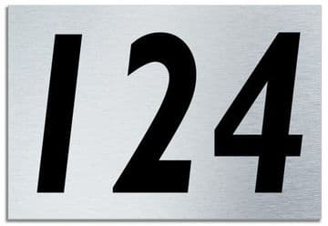Number 124 Contemporary House Plaque | Brusher Aluminium modern door sign