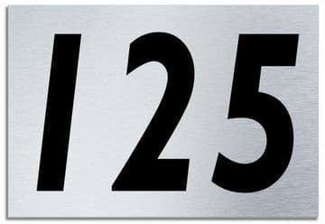 Number 125 Contemporary House Plaque | Brusher Aluminium modern door sign