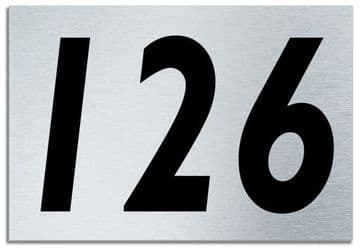 Number 126 Contemporary House Plaque | Brusher Aluminium modern door sign