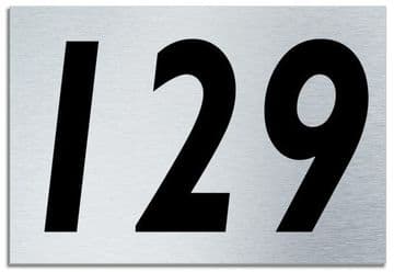 Number 129 Contemporary House Plaque | Brusher Aluminium modern door sign