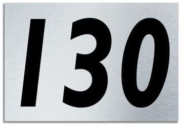 Number 130 Contemporary House Plaque | Brusher Aluminium modern door sign