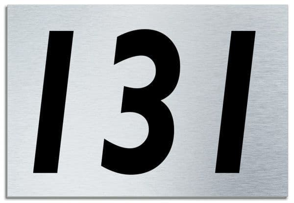 Number 131 Contemporary House Plaque Brusher Aluminium modern door sign