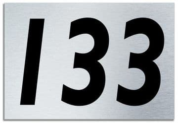 Number 133 Contemporary House Plaque | Brusher Aluminium modern door sign