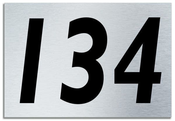 Number 134 Contemporary House Plaque Brusher Aluminium modern door sign
