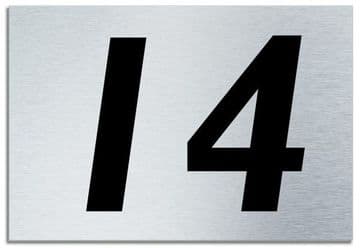 Number 14 Contemporary House Plaque | Brusher Aluminium modern door sign