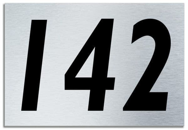 Sign 142 Number 142 Contemporary House Plaque Brusher Aluminium modern door sign