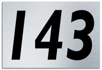 Number 143 Contemporary House Plaque | Brusher Aluminium modern door sign