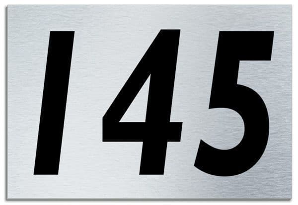 Number 145 Contemporary House Plaque Brusher Aluminium modern door sign