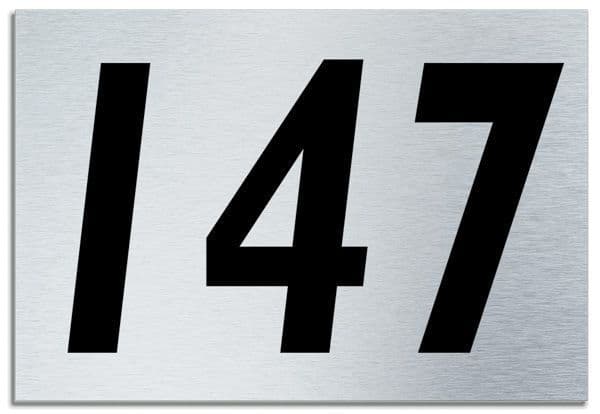 Number 147 Contemporary House Plaque Brusher Aluminium modern door sign
