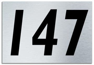 Number 147 Contemporary House Plaque | Brusher Aluminium modern door sign