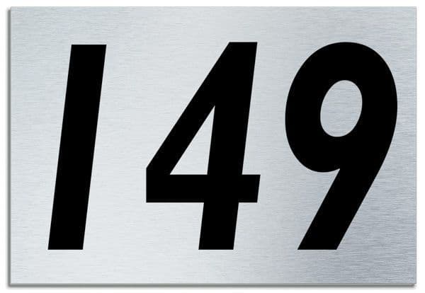 Number 149 Contemporary House Plaque Brusher Aluminium modern door sign
