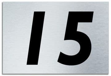 Number 15 Contemporary House Plaque | Brusher Aluminium modern door sign