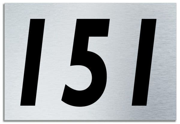 Number 151 Contemporary House Plaque Brusher Aluminium modern door sign