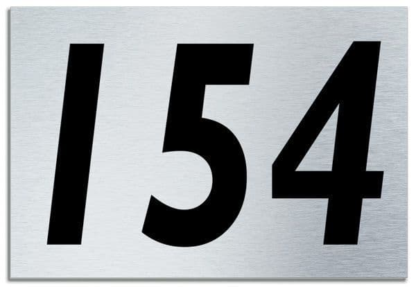 Number 154 Contemporary House Plaque | Brusher Aluminium modern door sign