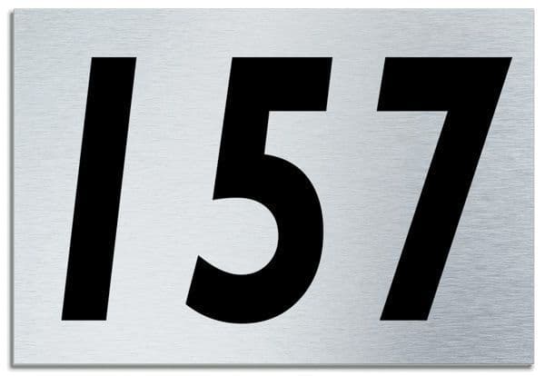 Number 157 Contemporary House Plaque | Brusher Aluminium modern door sign