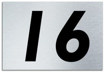 Number 16 Contemporary House Plaque | Brusher Aluminium modern door sign