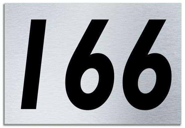 166 Sign Number 166 Contemporary House Plaque Brusher Aluminium modern door sign