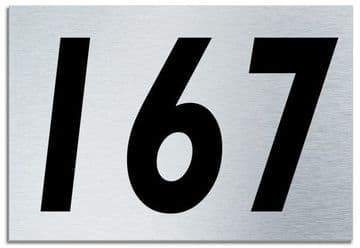 Number 167 Contemporary House Plaque | Brusher Aluminium modern door sign