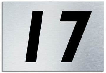 Number 17 Contemporary House Plaque | Brusher Aluminium modern door sign
