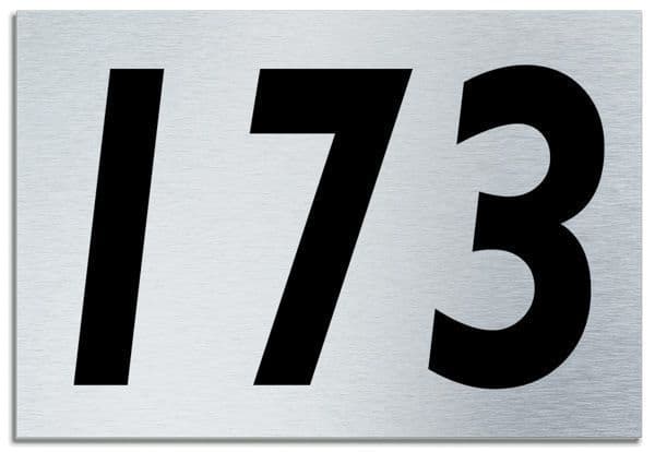 Number 173 Contemporary House Plaque Brusher Aluminium modern door sign